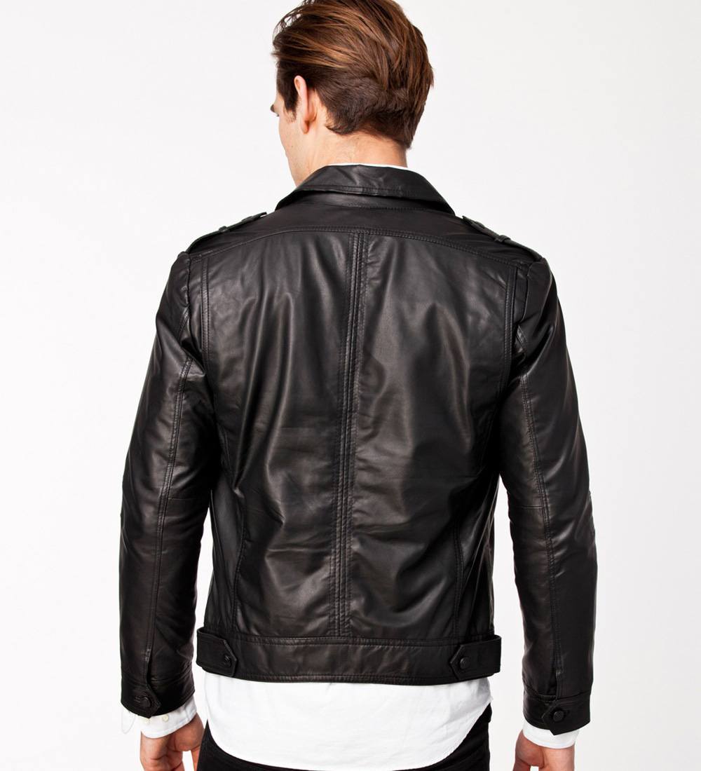 Hollister leather cheap jacket mens